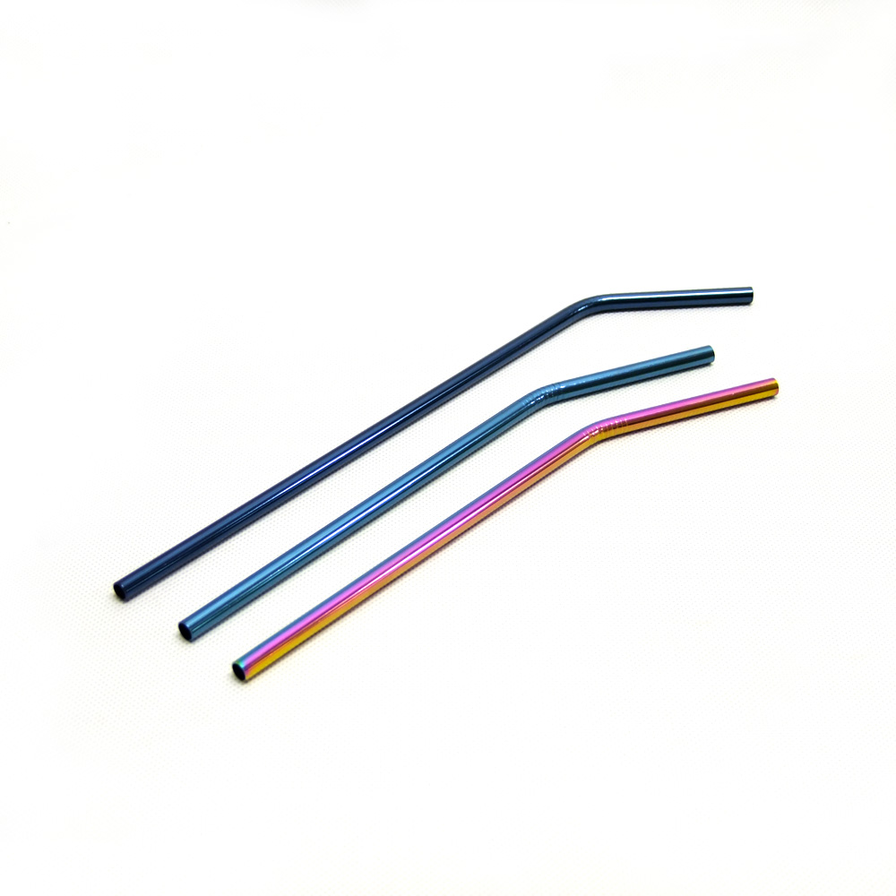 Stainless Steel Rainbow Colored Metal Straws