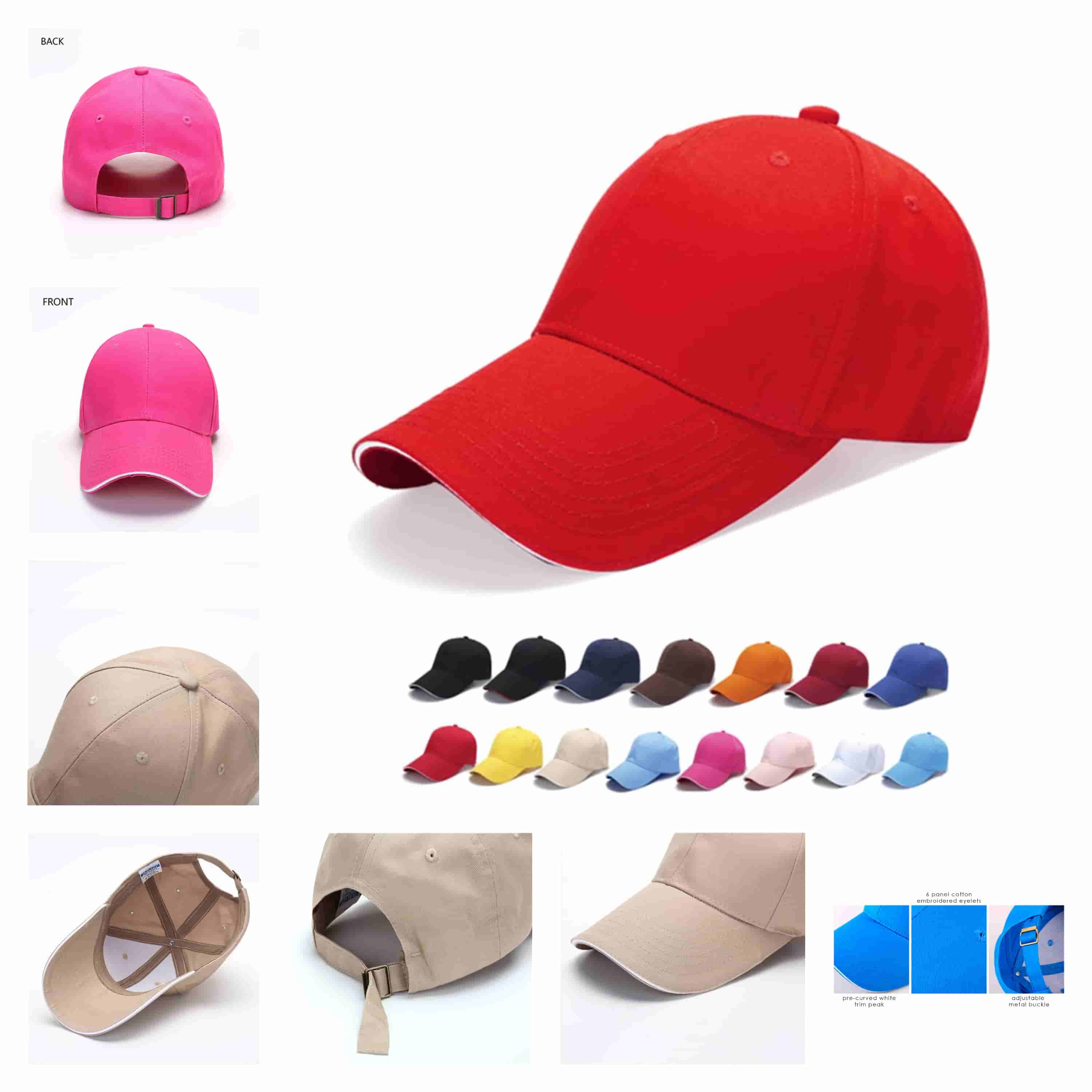 HDW005 Const 6 Panel Cotton Sandwich Cap