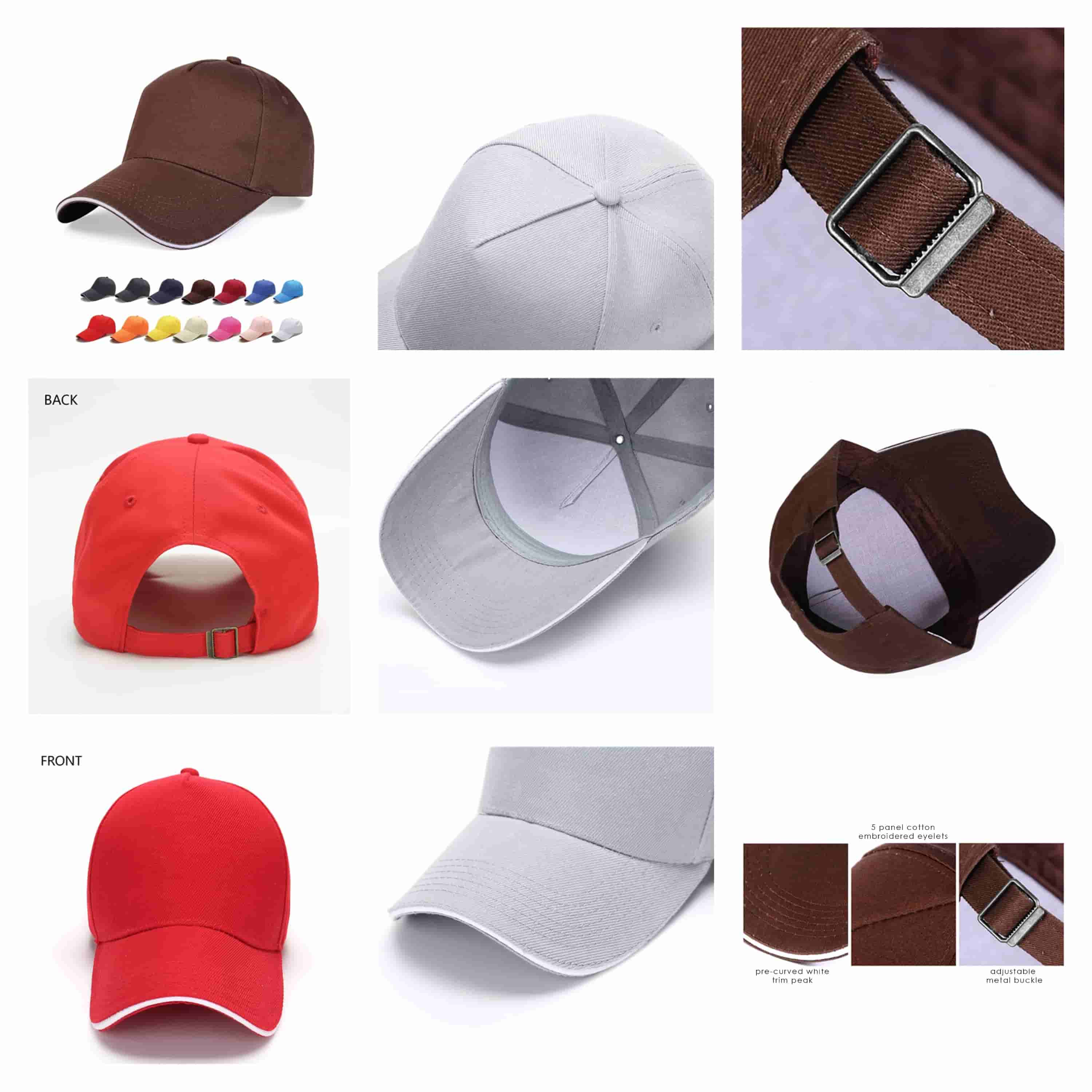 HDW006 Nevaso 5 Panel Heavy Cotton Sandwich Cap