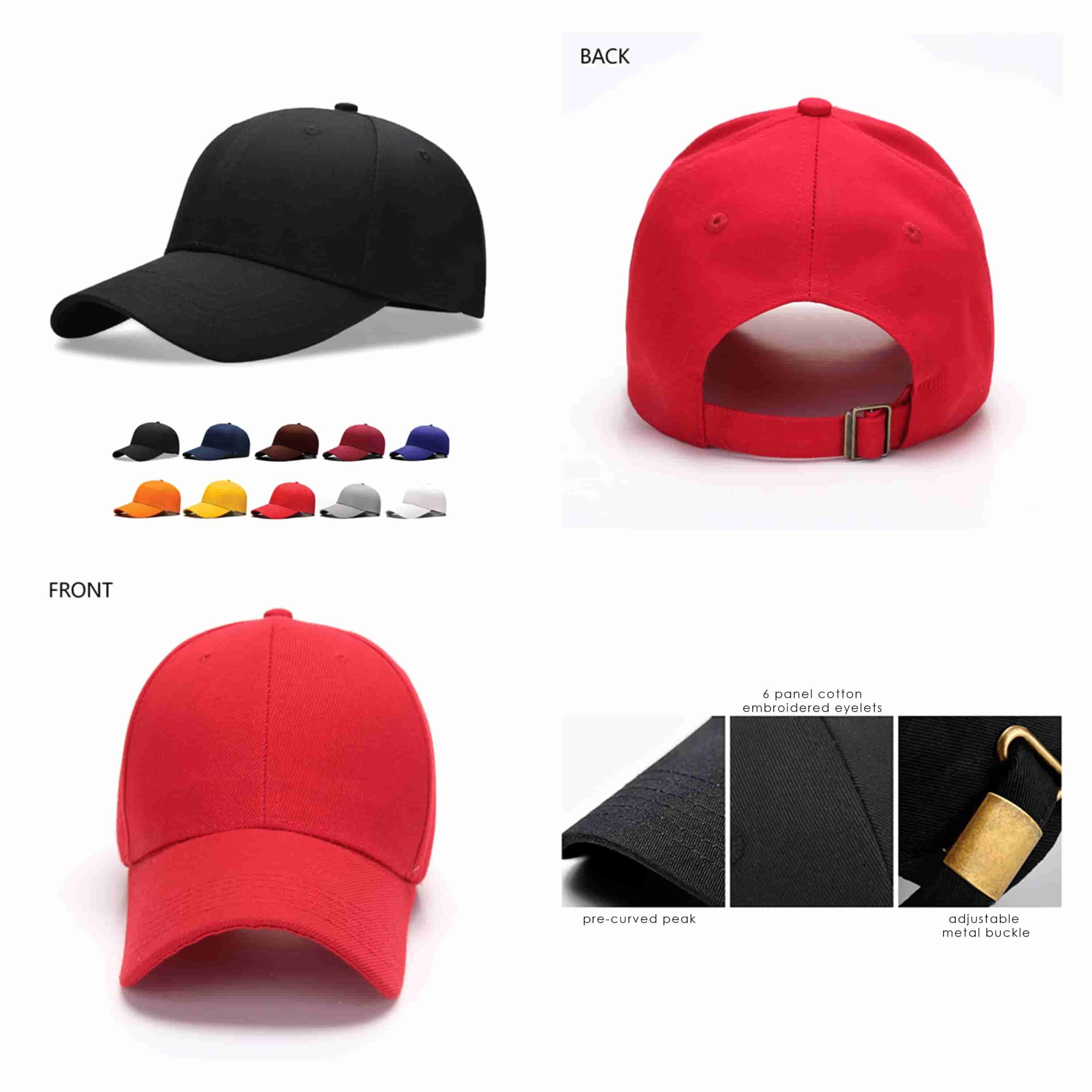 HDW015 Four Seasons 6 Panel Heavy Cotton Cap