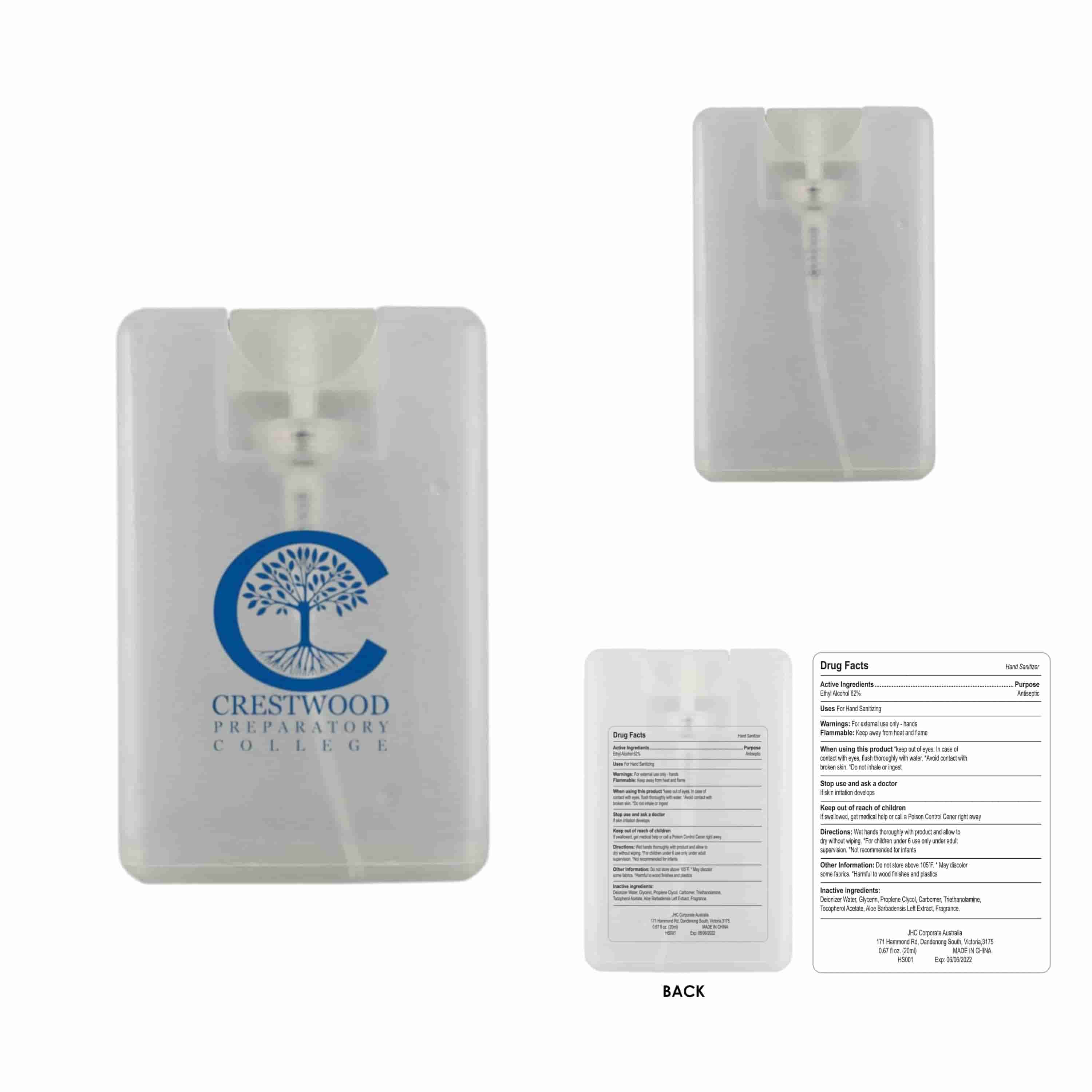 HS001 20Ml Hand Sanitise Spray Card