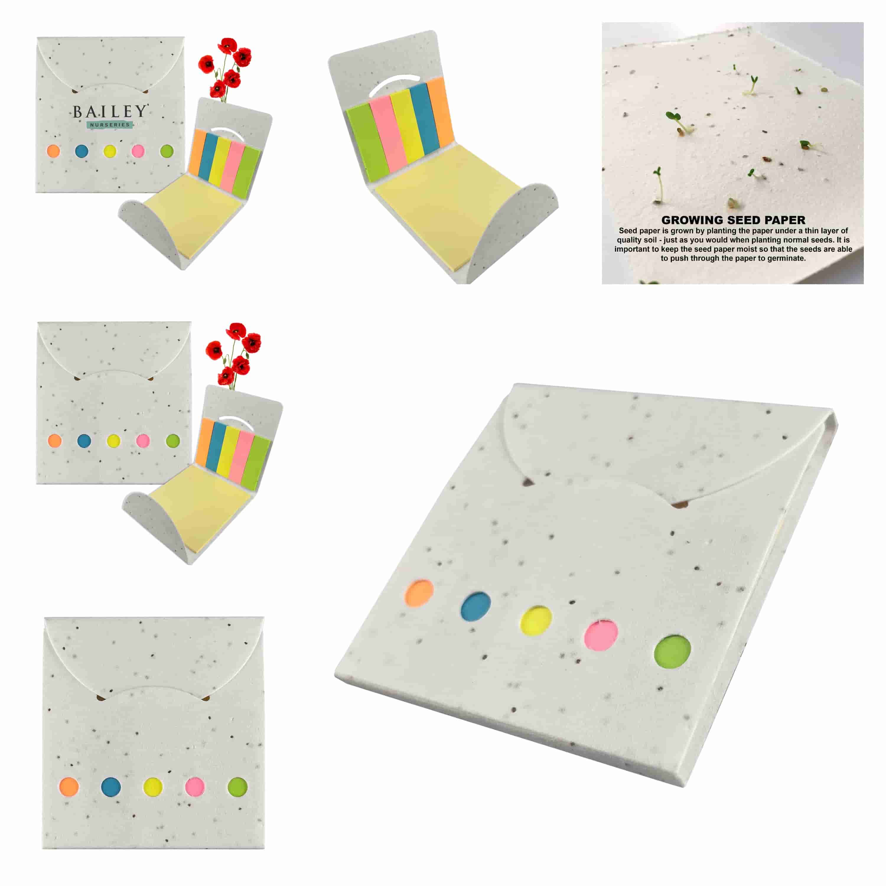 MH019 Corn Poppy Seed Sticky Note Pad