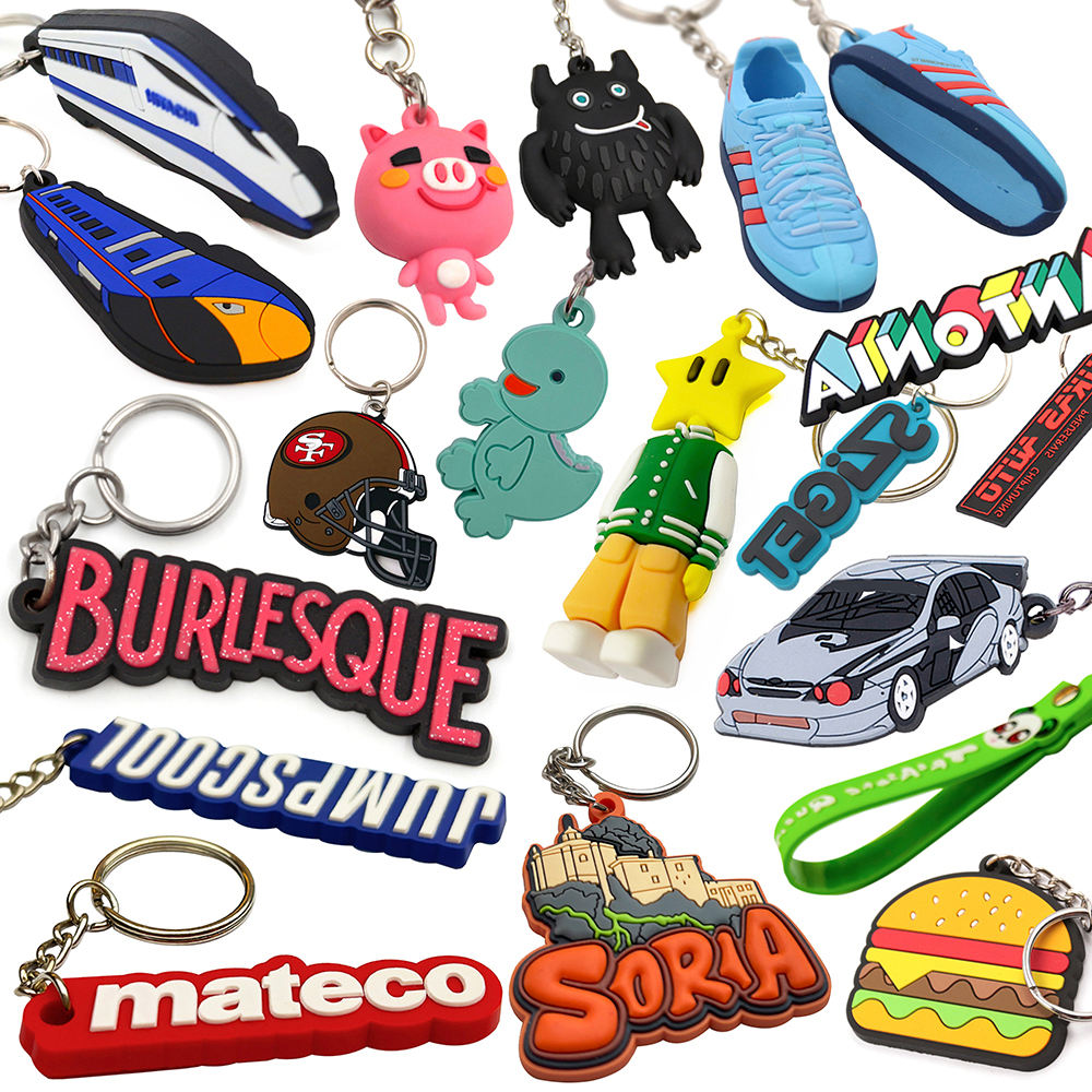 OEM Manufacturer Promotional Business Gift Keychain Custom Logo Soft 2D 3D PVC Keychain Personalized Cute Rubber PVC Keychain