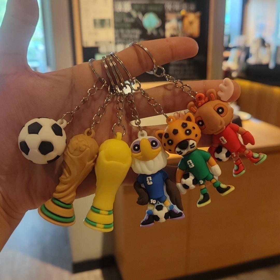 CIFU World Football Cup Mascot Carabiner PVC Eco-friendly Digital Printing Cute Cartoon Doll Keychain Small