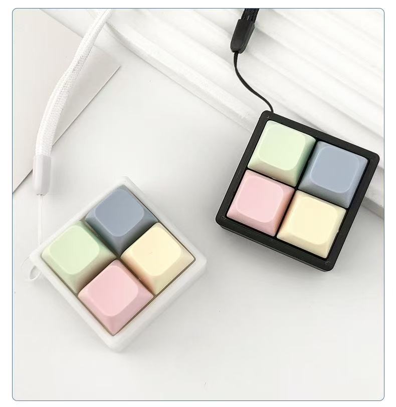 Aflion Custom Cute Cartoon Keychain Toy Click Fidget Luminescence Waterproof Keyboard Multiple Colors Light Plastic Keycaps DIY