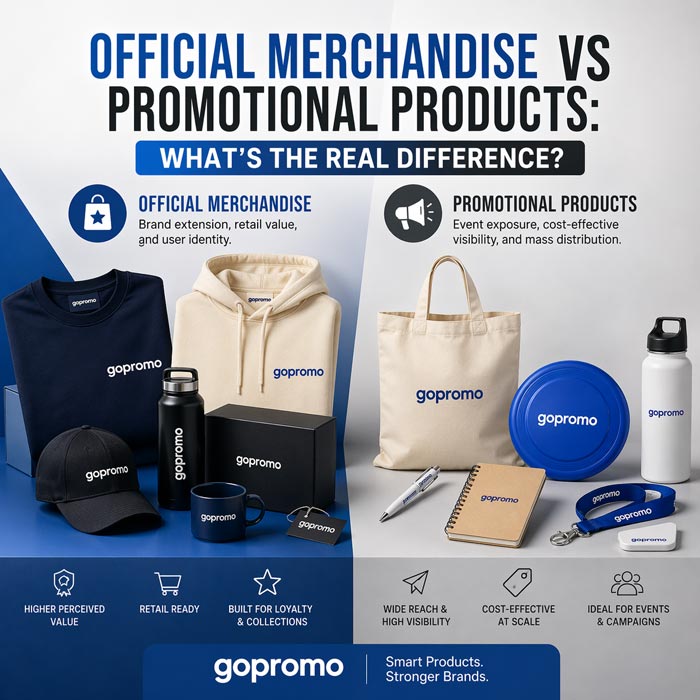 Official Merchandise vs Promotional Products: What’s the Real Difference?