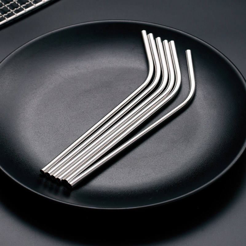 Wholesale 304 Food Grade Stainless Steel Drinking Straws Mirror Polish Lfgb Certified Disposable Eco-Friendly Accessories