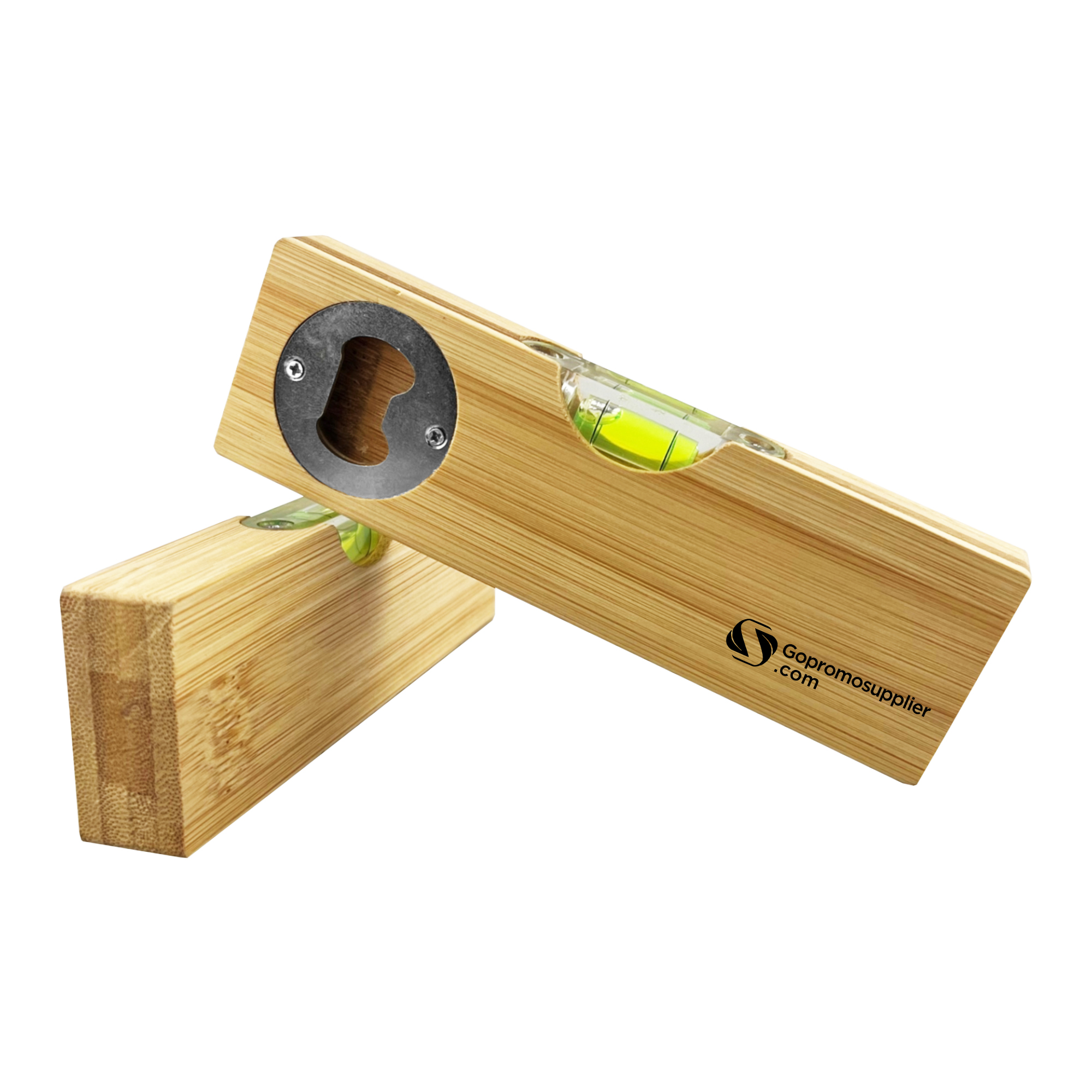 EAZY-E Bamboo Spirit Level with Bottle Opener — 2-in-1 Wooden Level & Beer Opener, Pocket Tool for DIY, Home & Gift