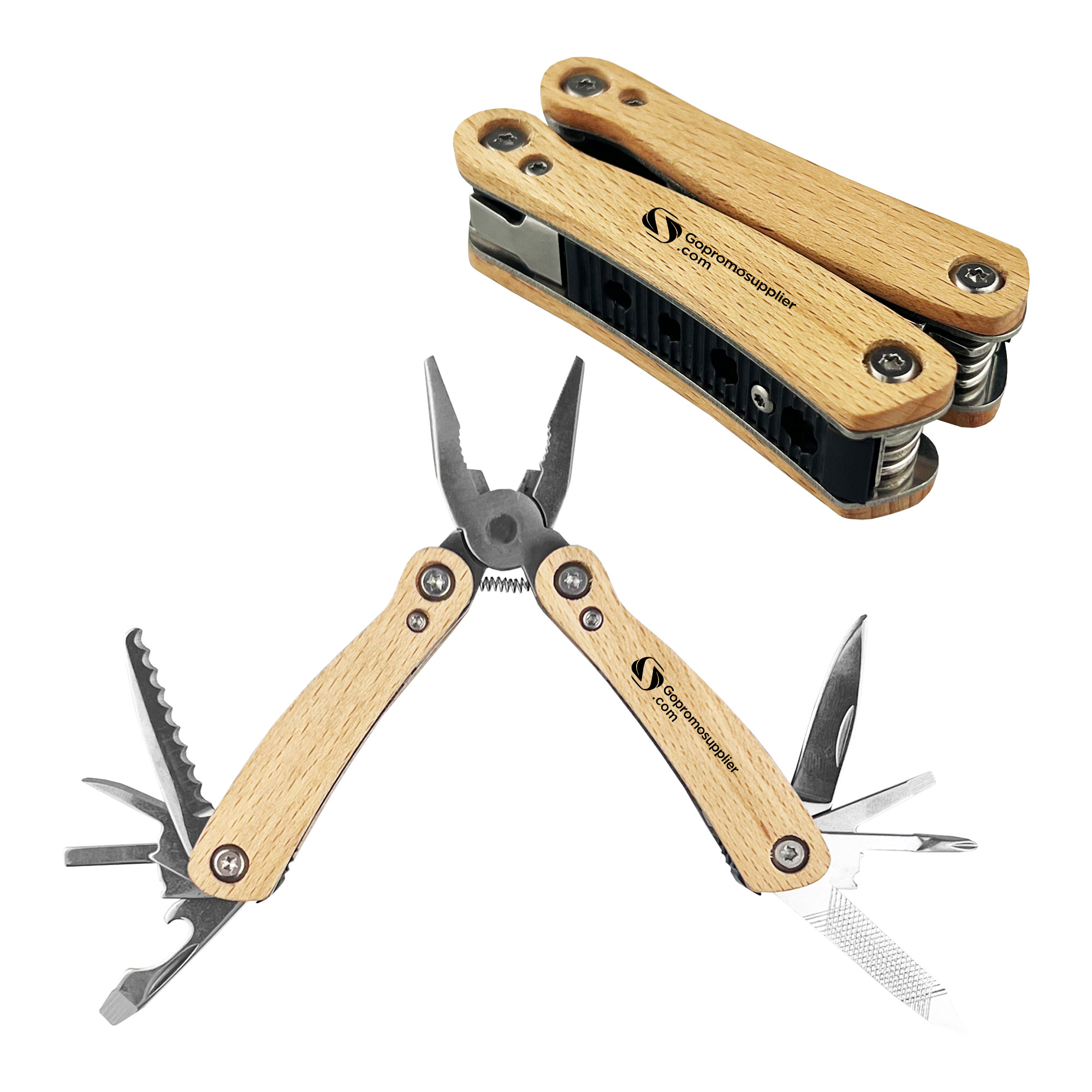 Wood Handle Multi‑Function Pliers Multi‑Tool
