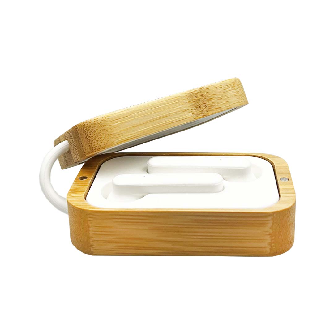 Bamboo Wireless Earbuds with Phone Charging Stand