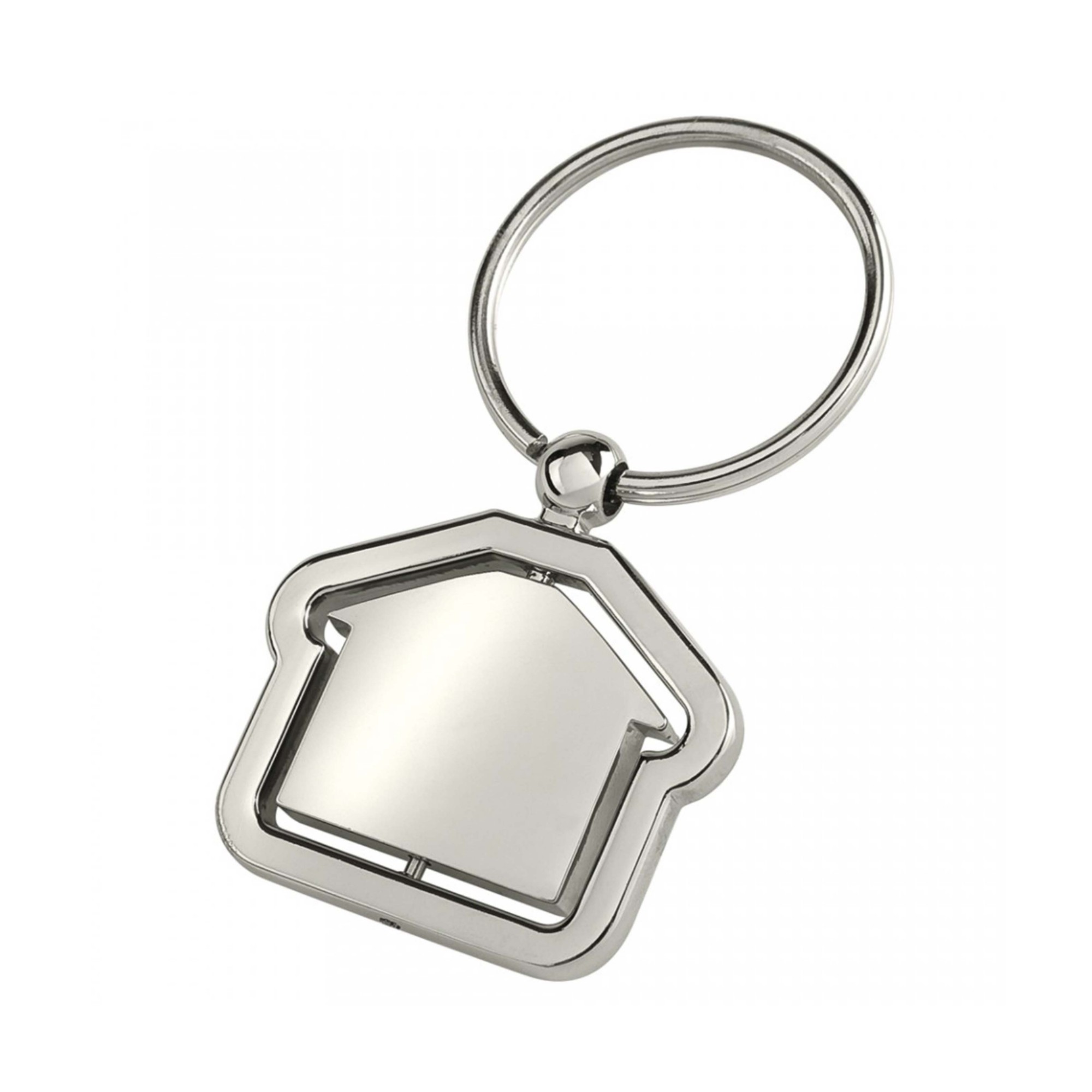 Rotatable House Shape Metal Keychain
