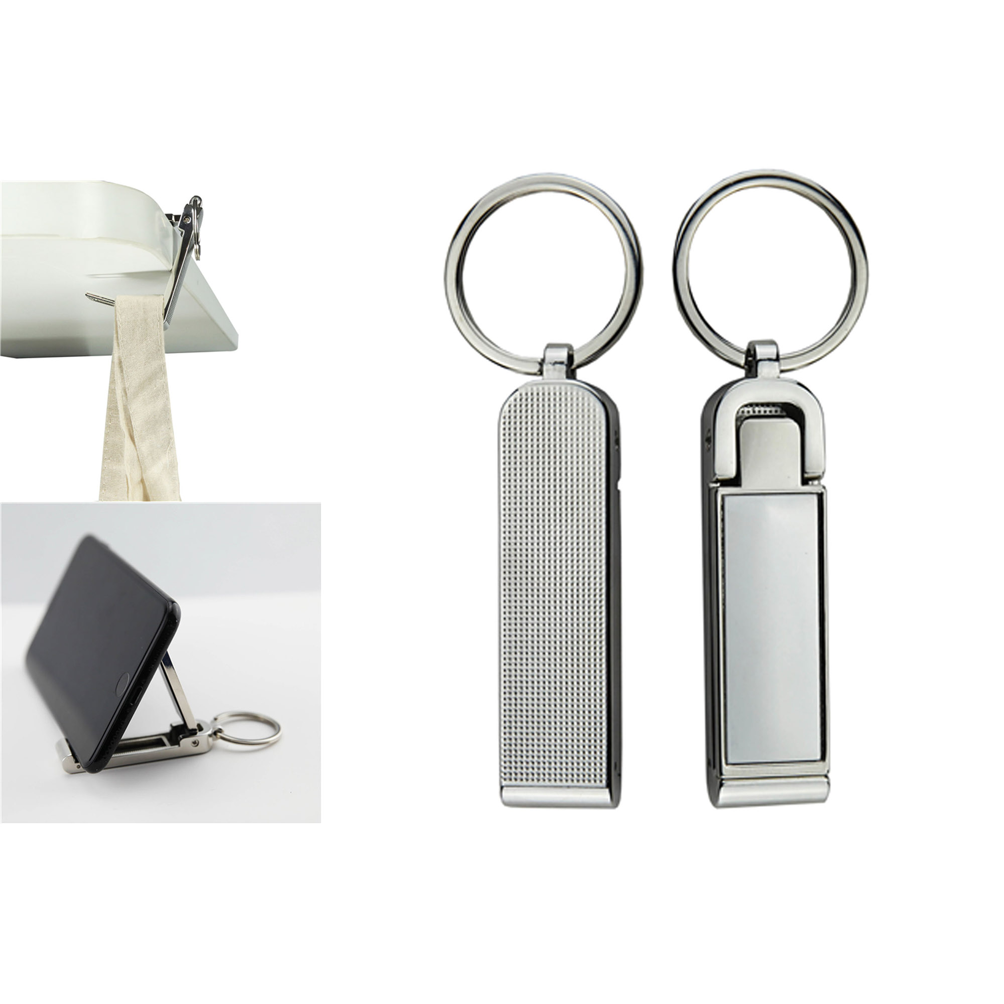 Multifunctional Metal Keychain with Towel Clip