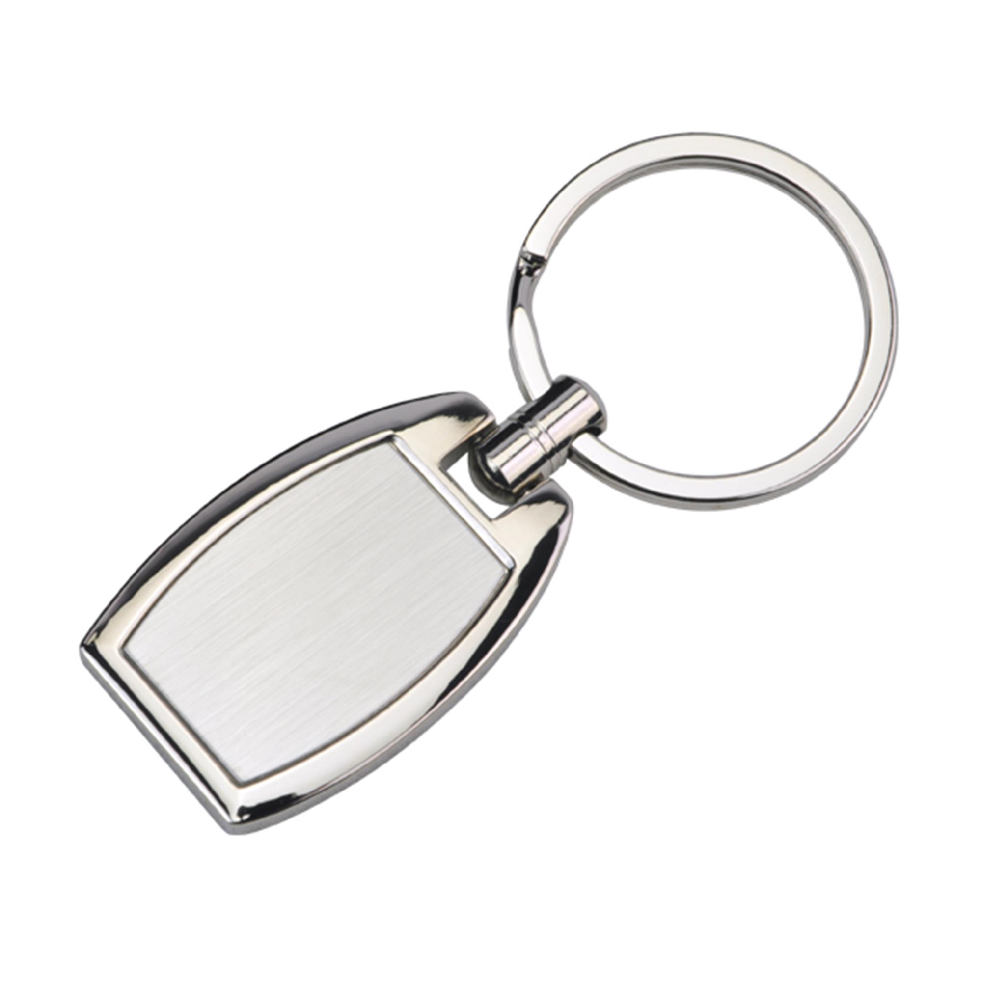 Custom Logo Shield-Shape Chrome Metal Keychain