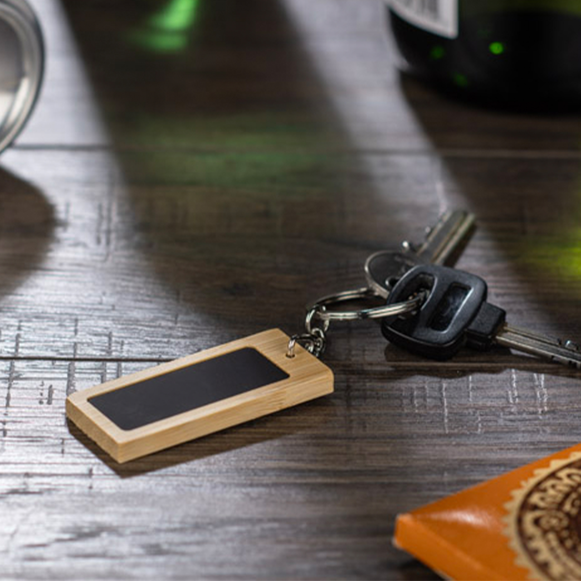 Rectangle Bamboo Sublimation Keychain