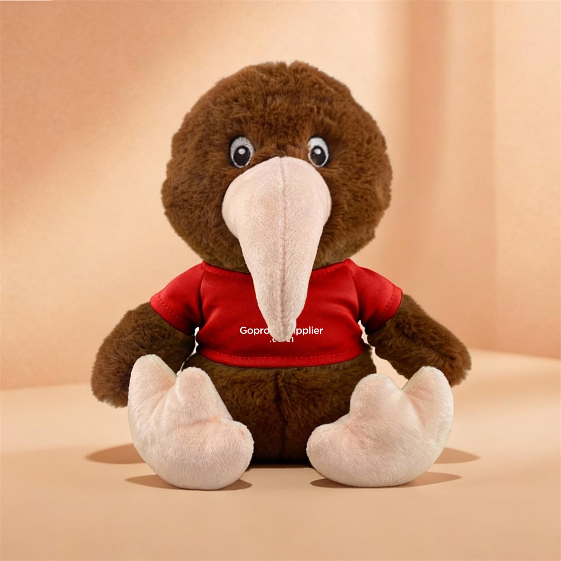 Custom Logo Kiwi Bird Plush Toy with T-shirt