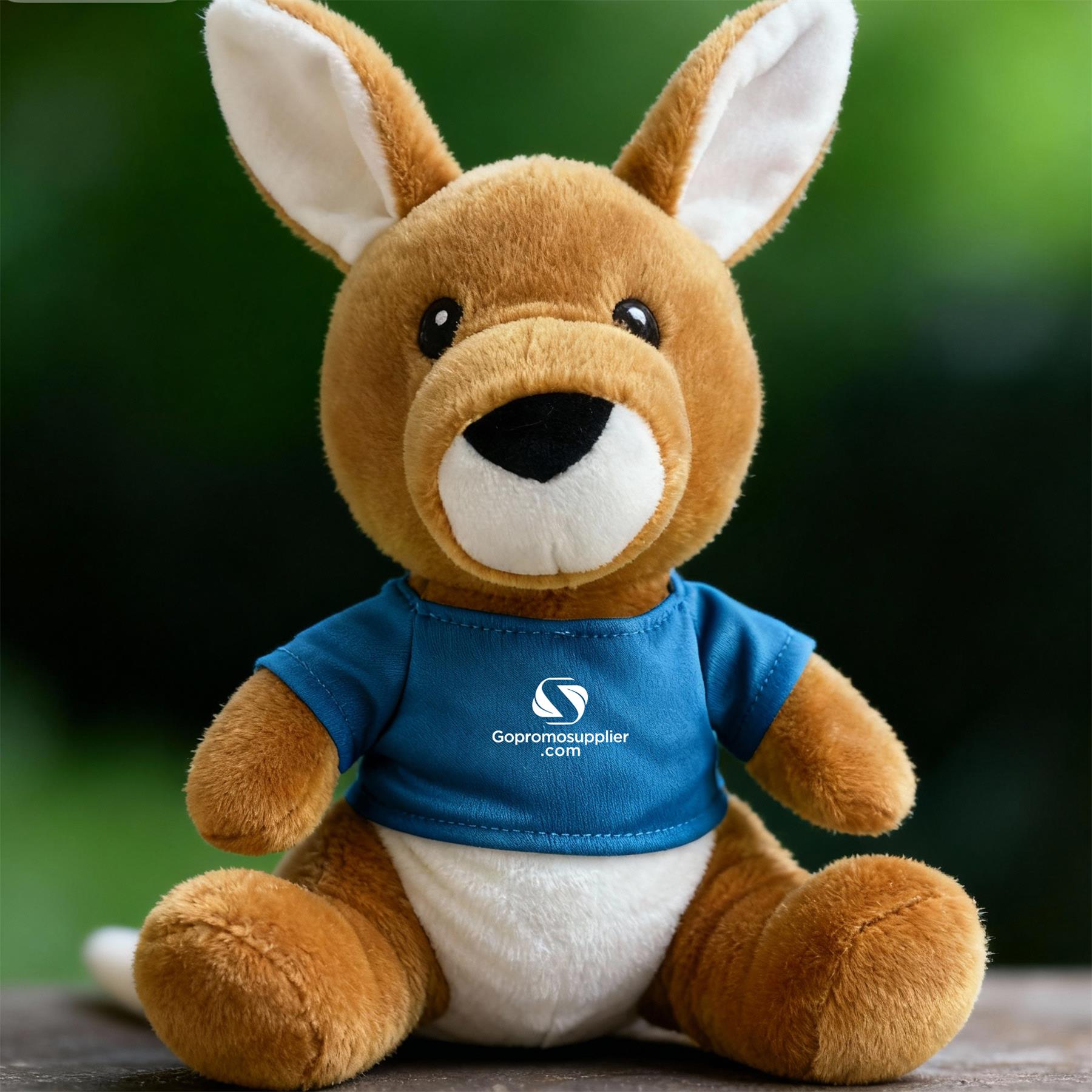 Custom Logo Kangaroo Plush Toy with T-shirt