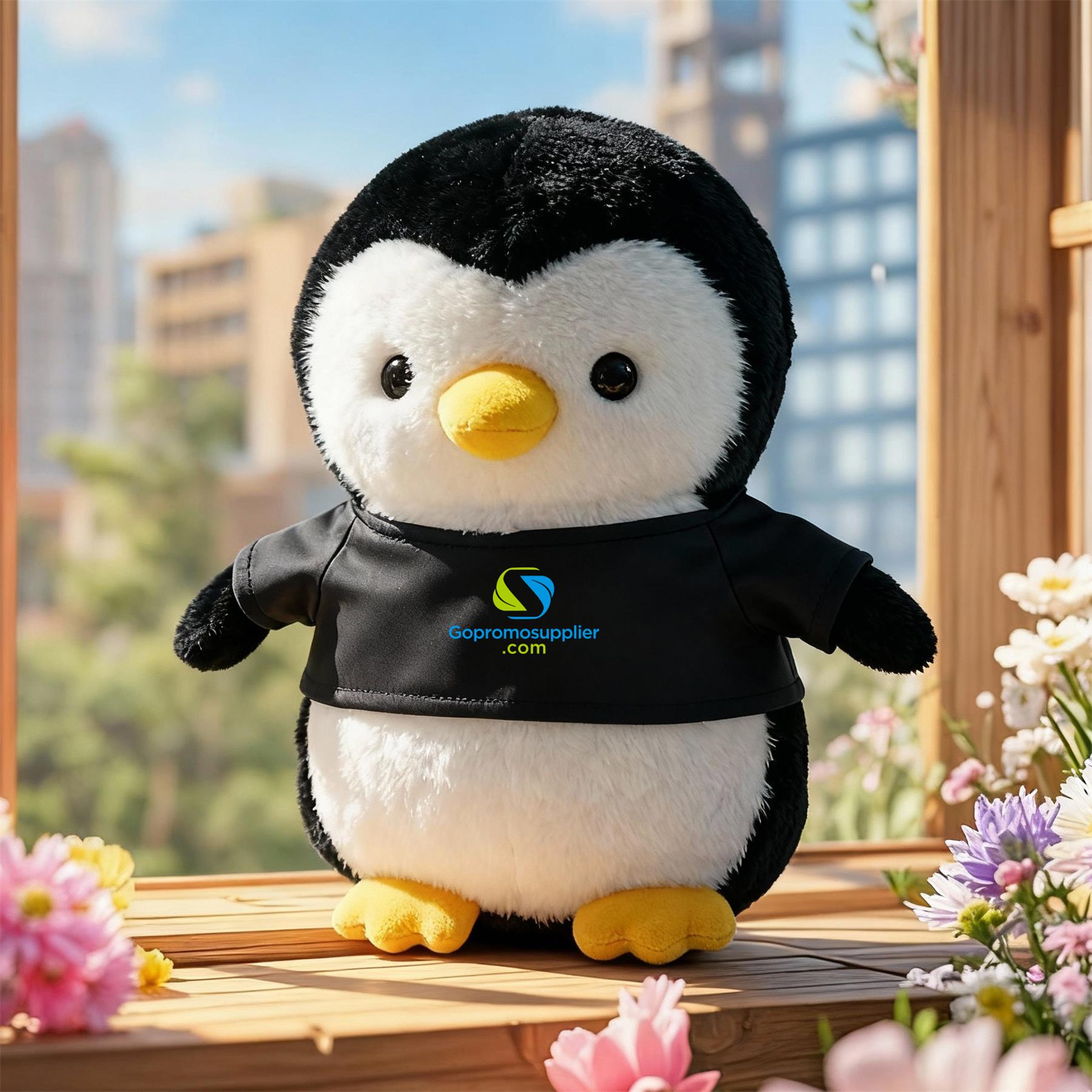 Custom Logo Penguin Plush Toy with T-shirt