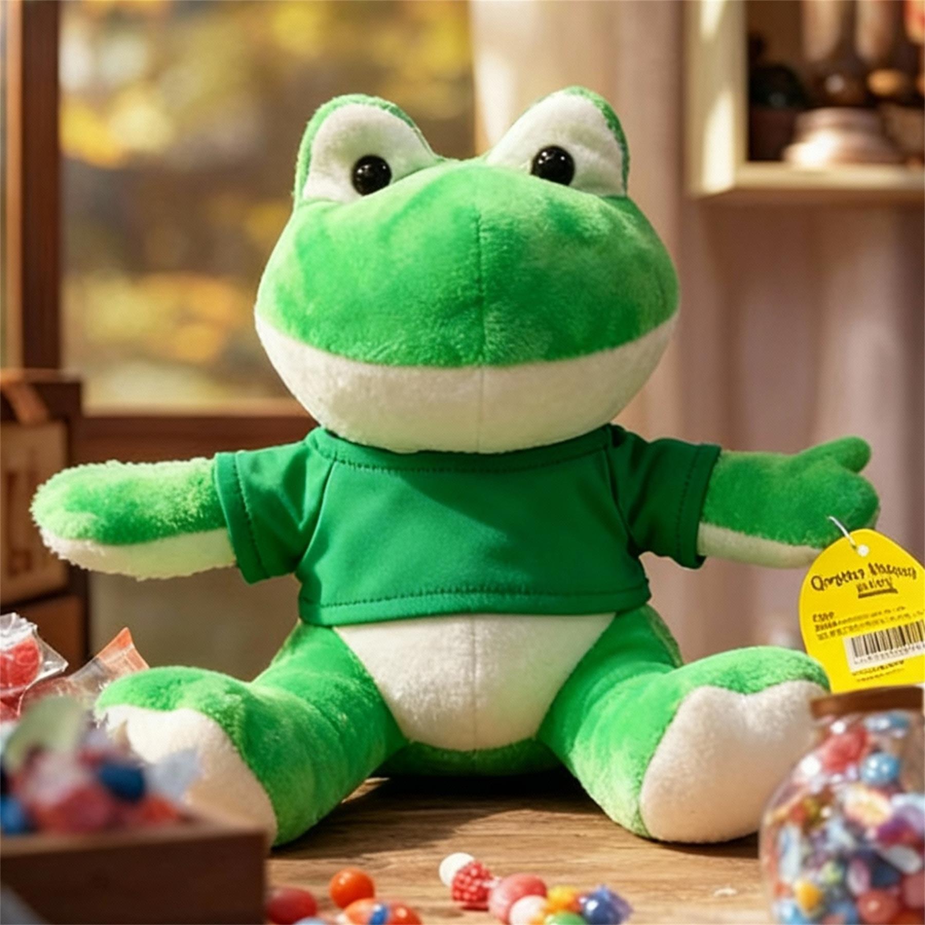 Custom Logo Frog Plush Toy with T-shirt