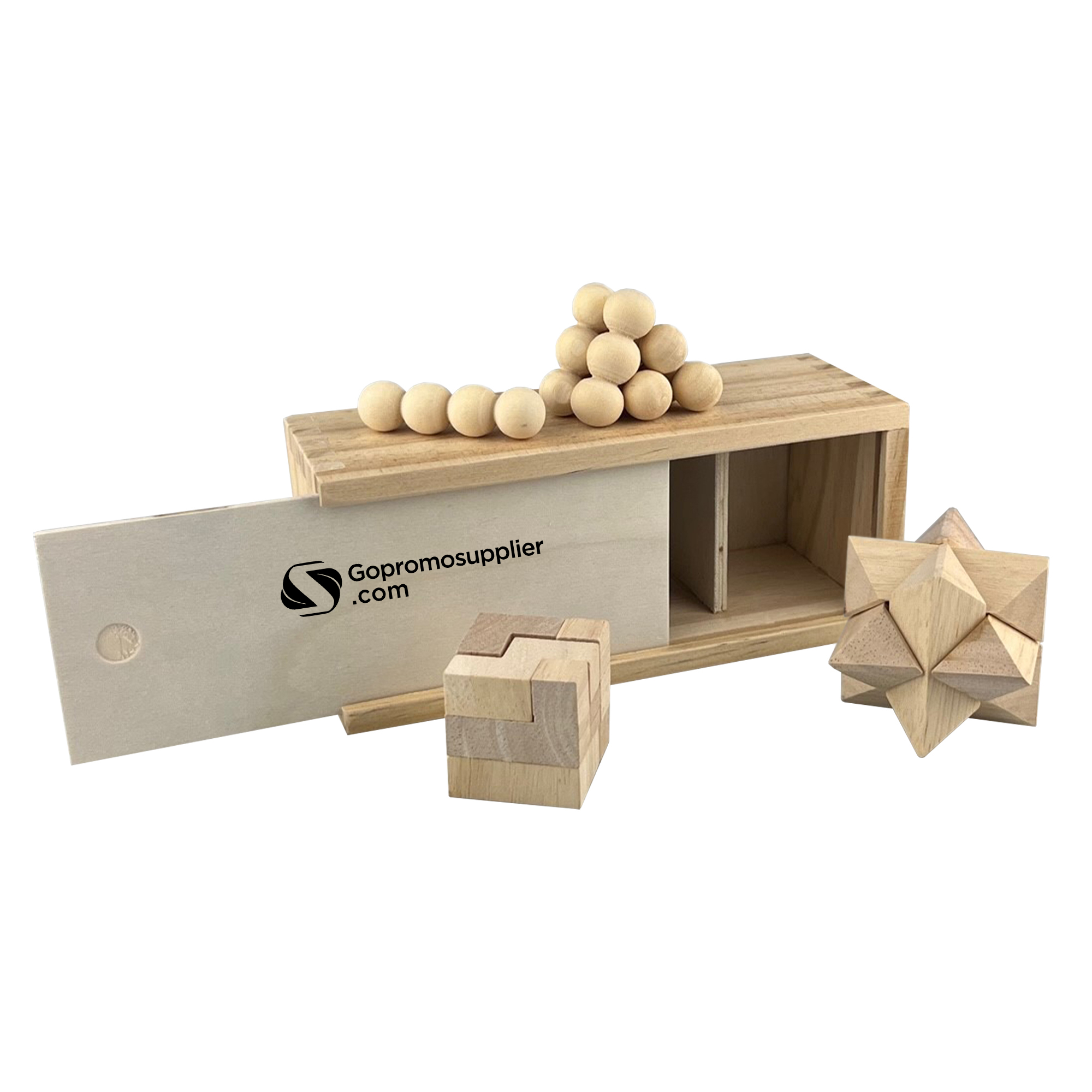 3 in 1 Wooden Brain Teaser Puzzle Set