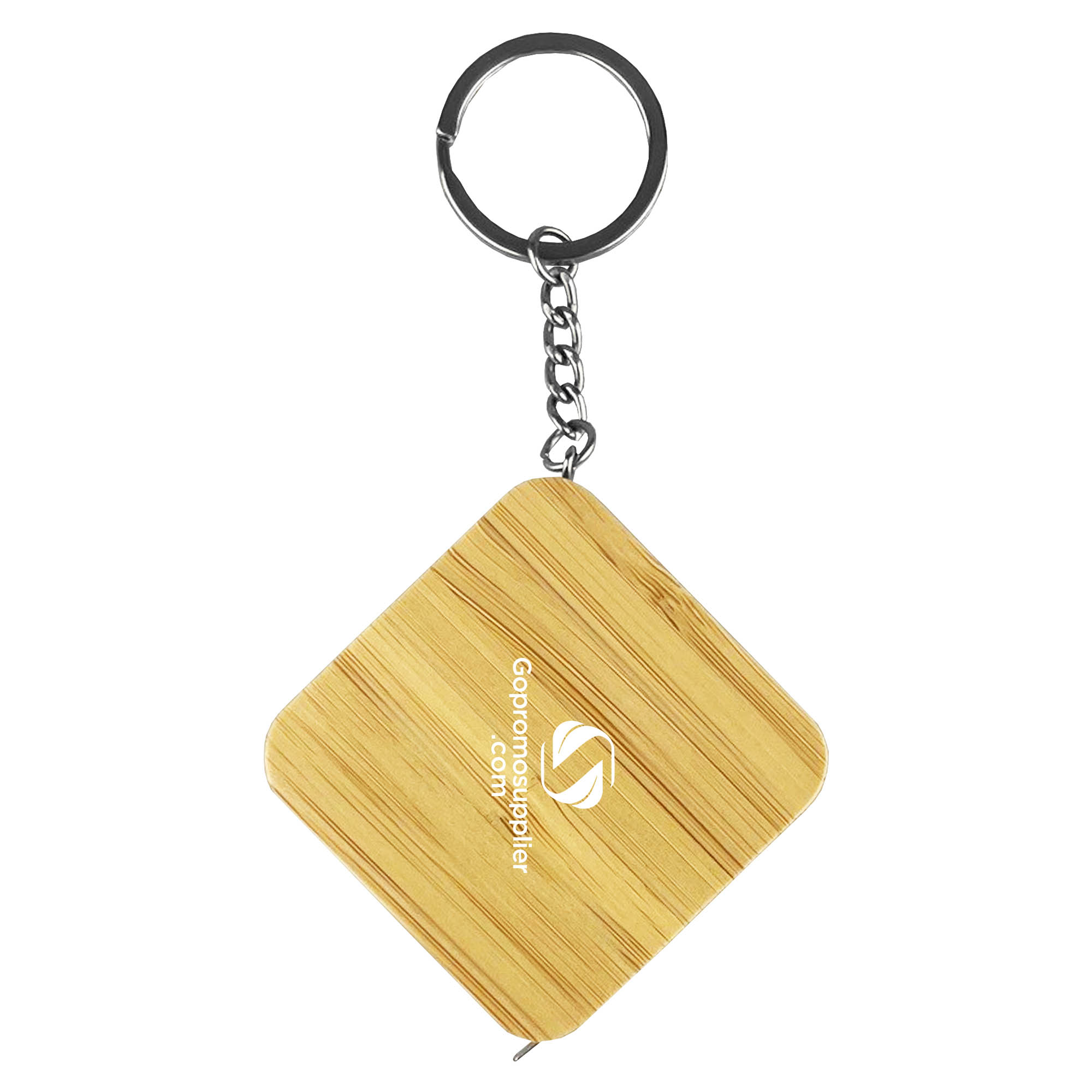 Bamboo Tape Measure Keychain