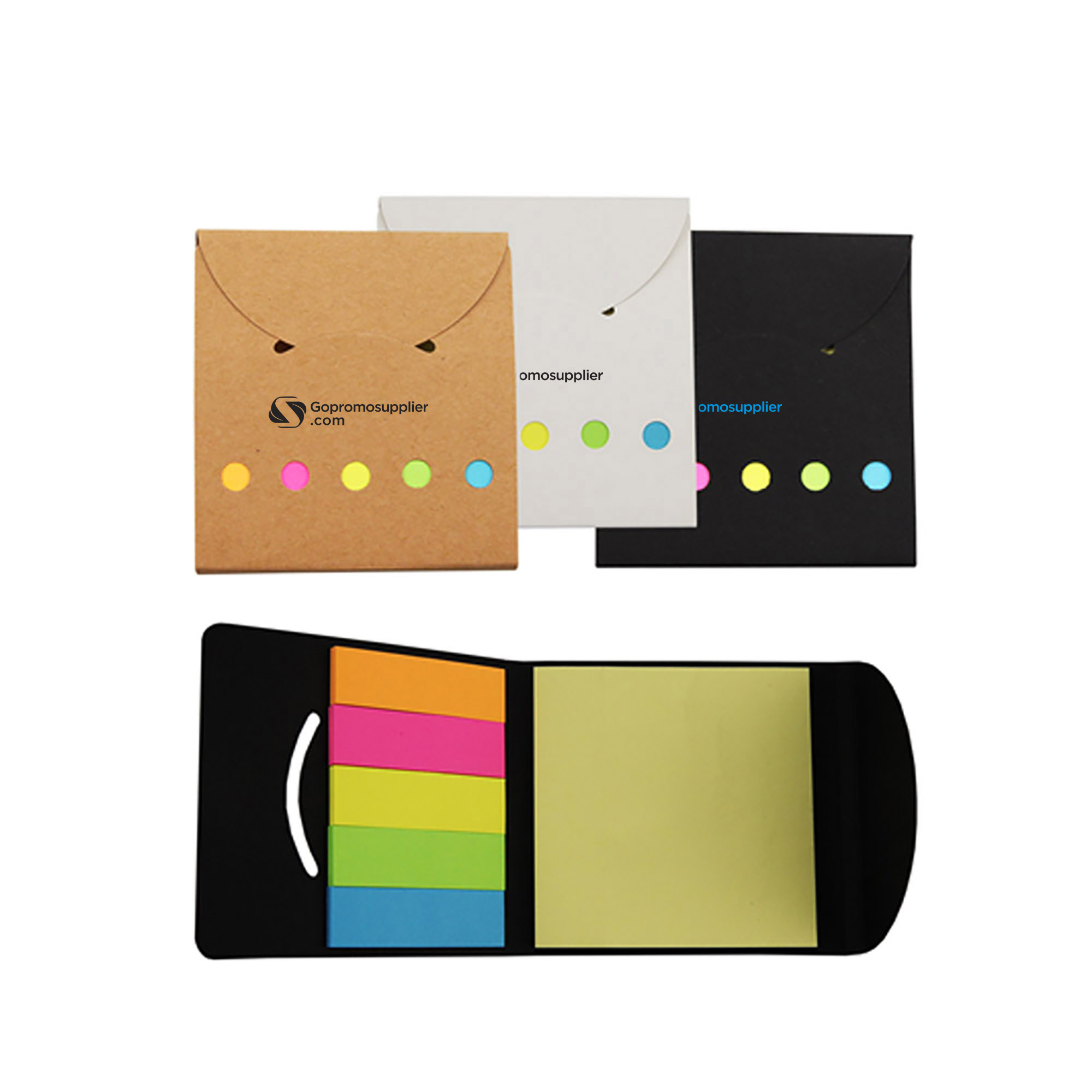 Eco Kraft Pocket Sticky Note Set with Index Flags