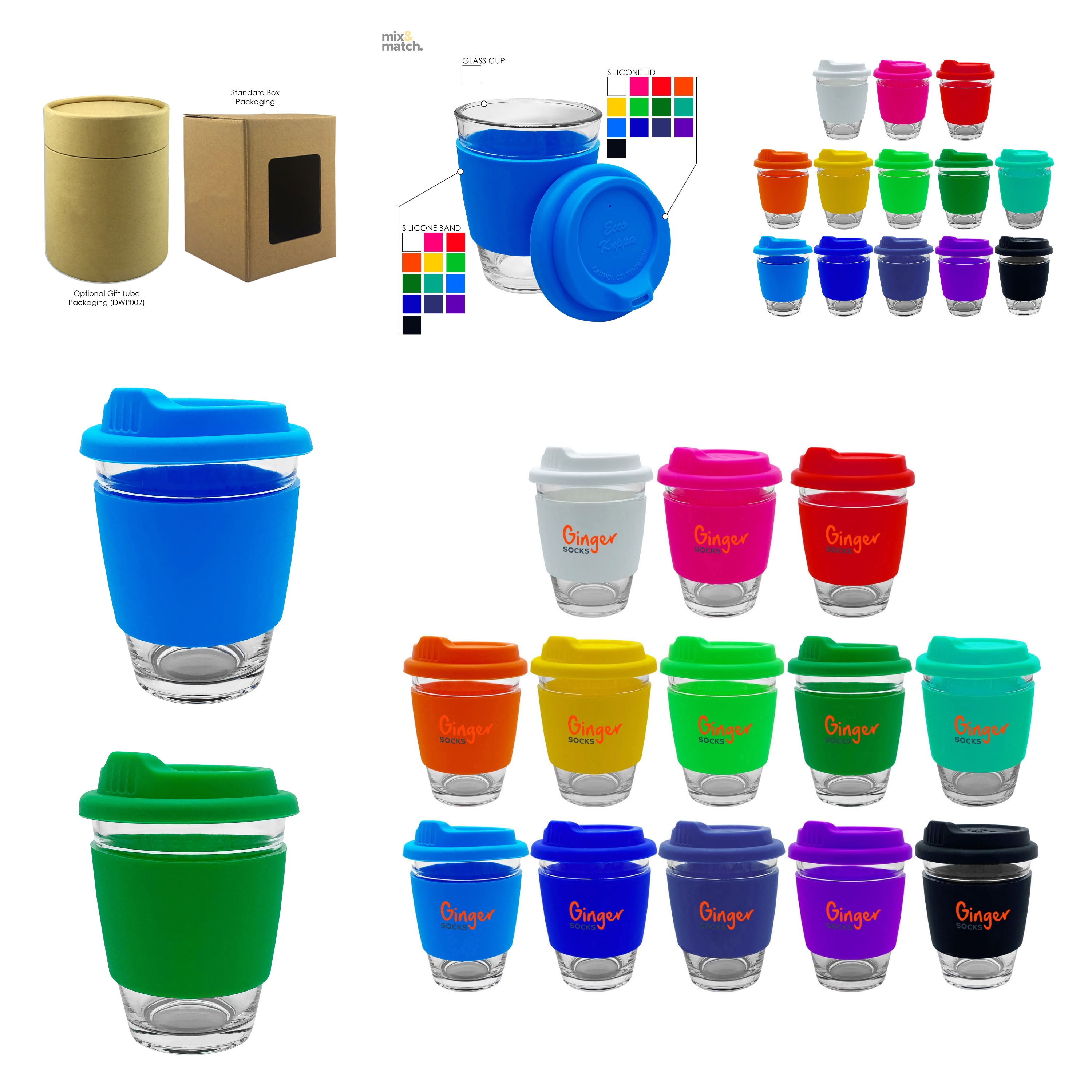 EK012 Carlo Glass Coffee Cup – Silicone